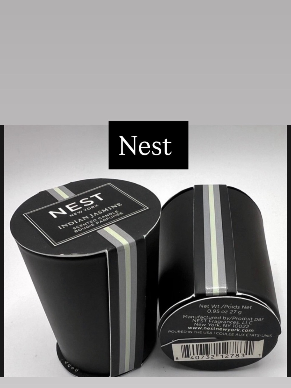 Nest Indian Jasmine Scented Candle - NEW 2 PACK Black Ceramic